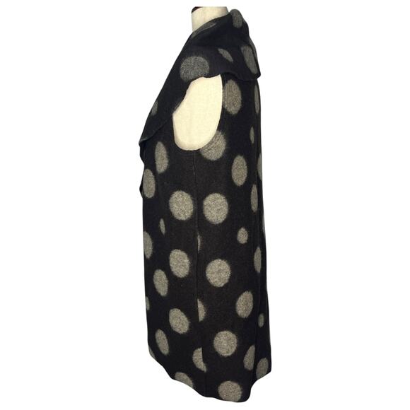 Bryn Walker Womens Sweater Sz? Black Vest Polka Dot Italian Wool Blend Lagenlook - Picture 3 of 8